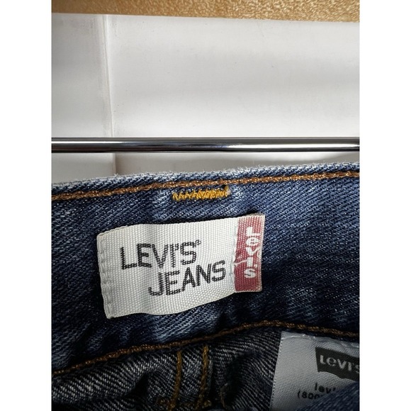 Levi's Y2K Embroidered Distressed Raw Hem Denim Mini Skirt Bird Boho Size 9 - Picture 10 of 10